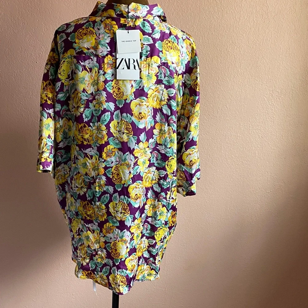 Zara Purple Floral Shirt